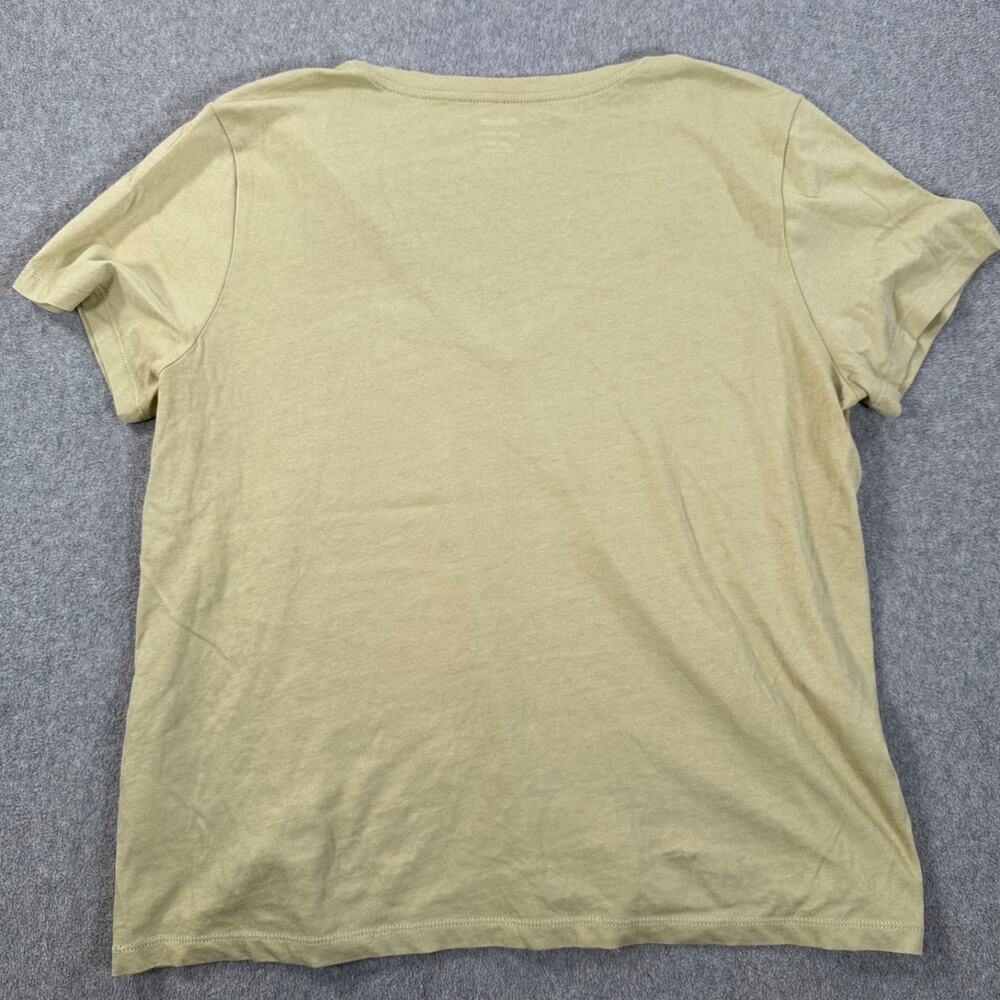 Madewell Softfade Cotton V-Neck Tee Shirt Women X-Large Short Sleeve Green P1265 - Picture 9 of 9